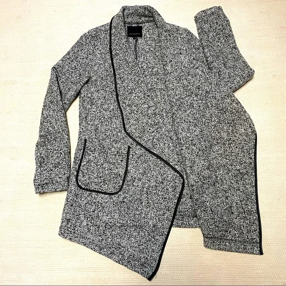 Mercer & Madison Black/White Drape Jacket Coat Cardigan Size S - Picture 2 of 8